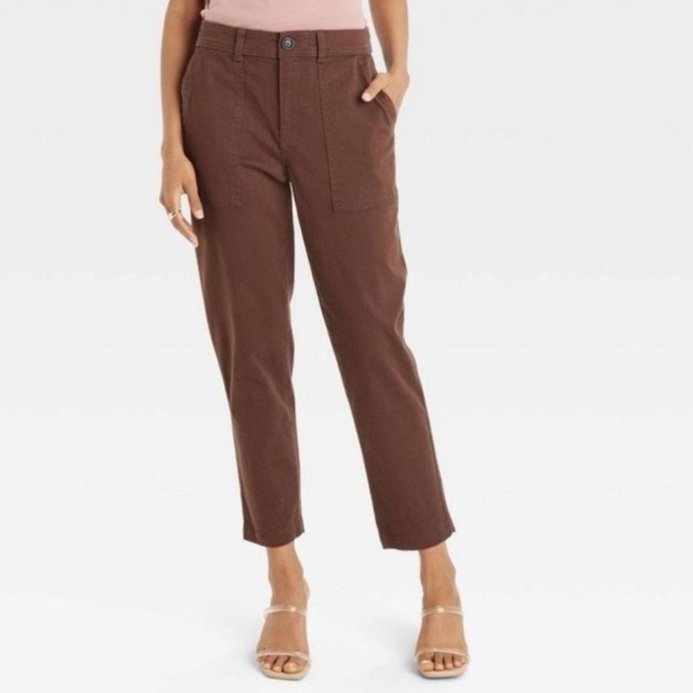 A New Day Women's Brown Cargo Straight Leg Pants